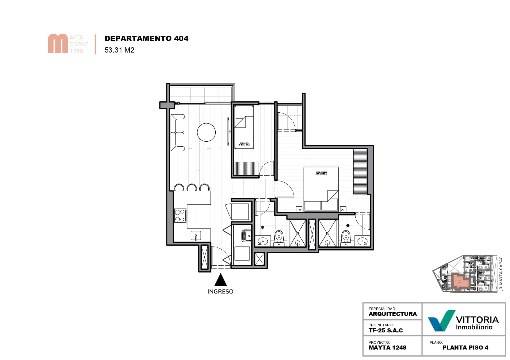 Plano Dpto Tipo 4 - Piso 4