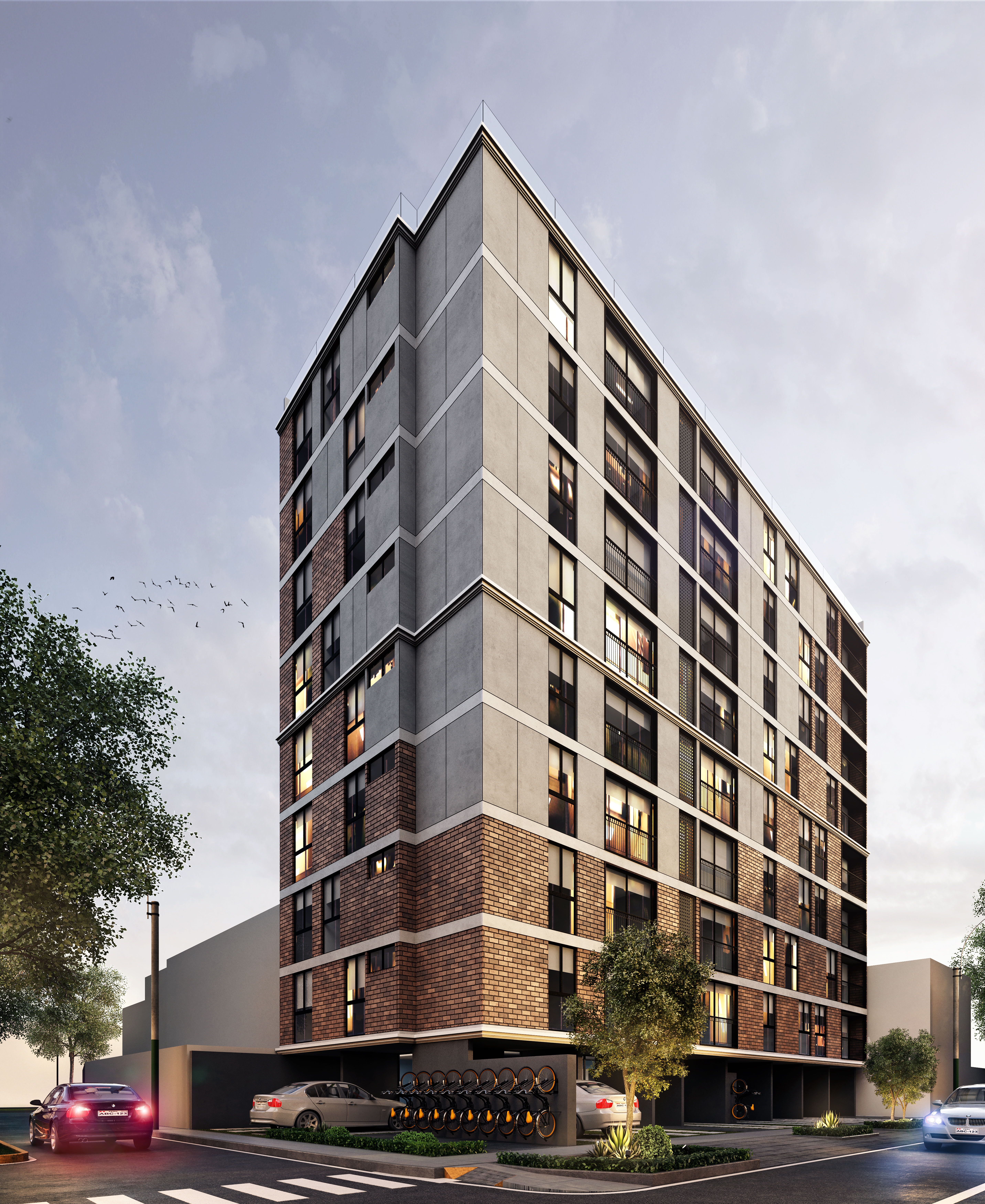 Un edificio que destaca por su arquitectura contemporánea y su ubicación privilegiada en el corazón de Pueblo Libre.