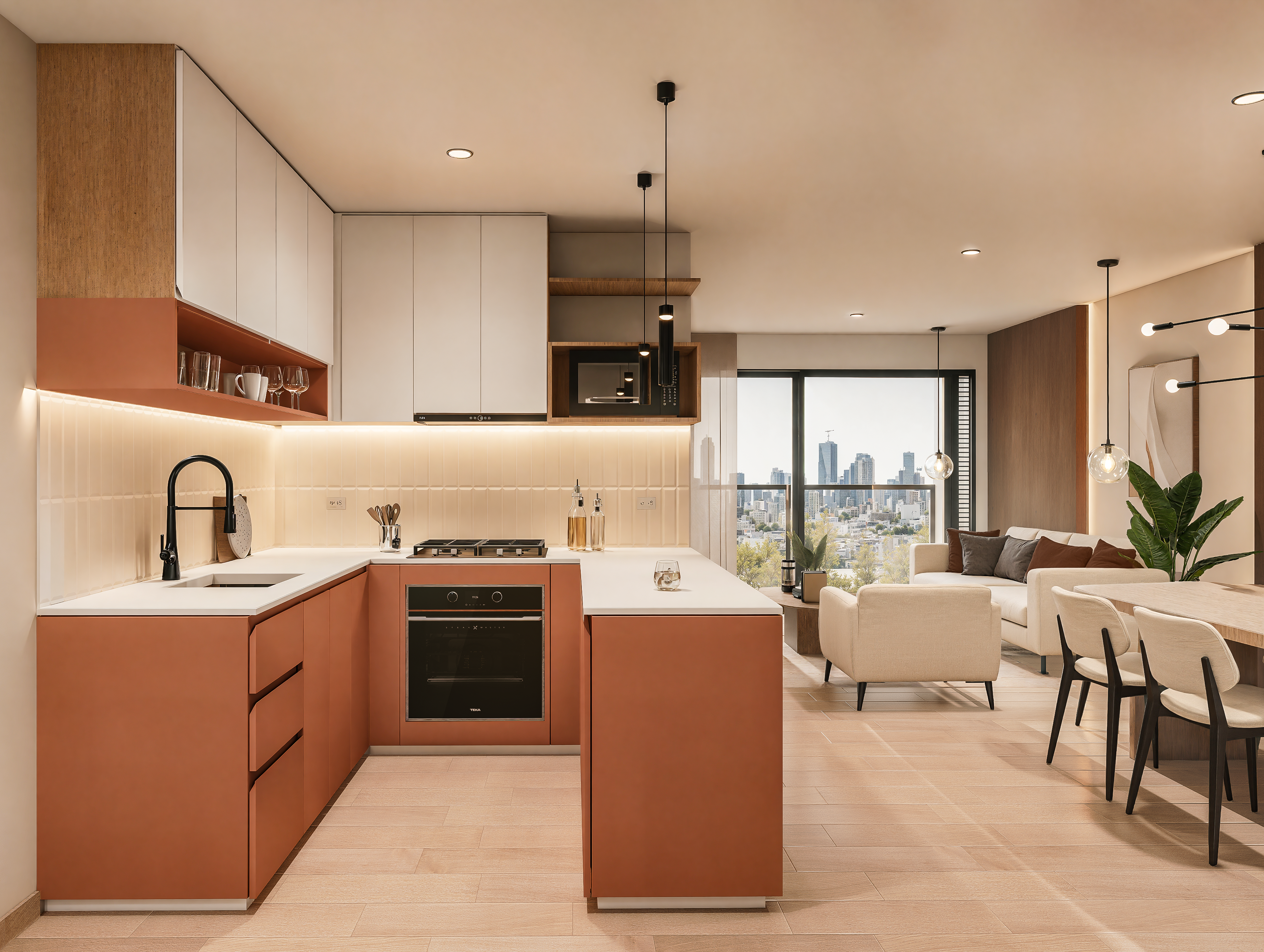 Cocinas funcionales y elegantes con acabados de calidad que convierten cada momento en casa en una experiencia especial.